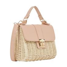 Φόρτωση εικόνας στο εργαλείο προβολής Συλλογής, Τσαντάκι ψάθα+δερματίνη
